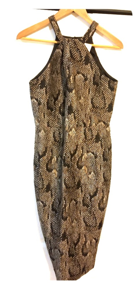 H&M snake print midi dress